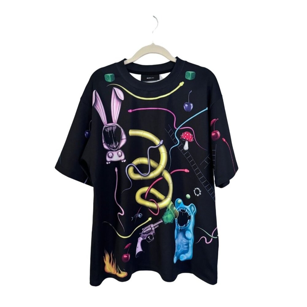 Shalaj‎ disguise t shirt made in Korea abstract art streetwear size L